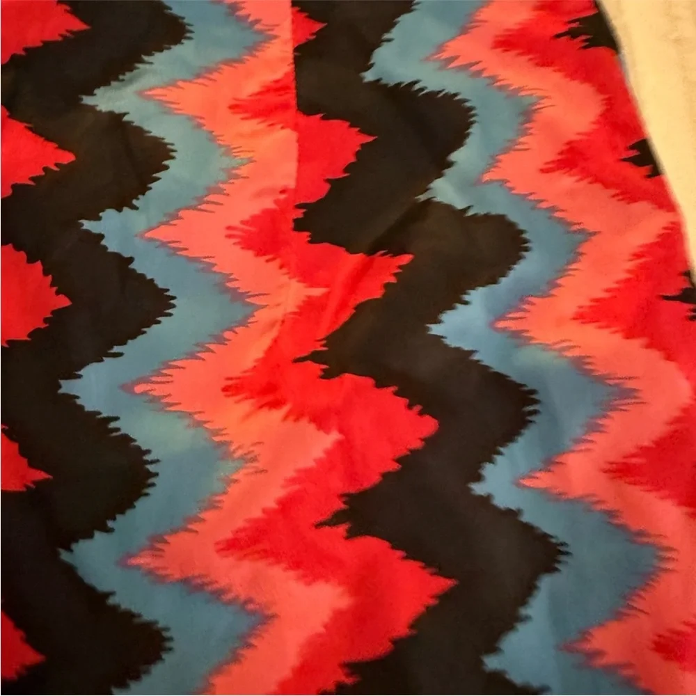 Nasty Gal Zig Zag Print Woven Flare Pants US Size 6 UK 10 Pink Blue Black Retro - Picture 9 of 11